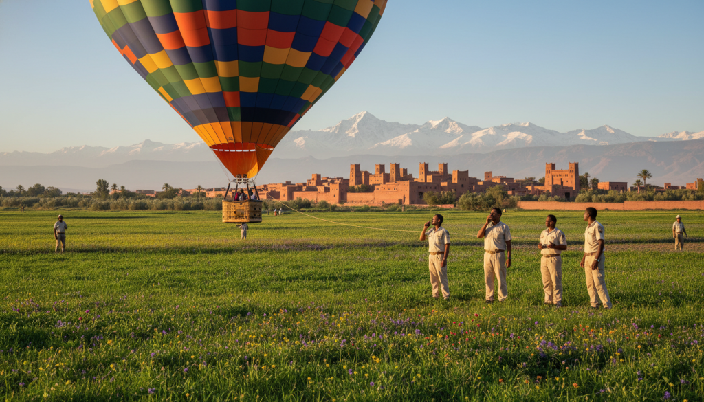 Marrakech hot air balloon landing