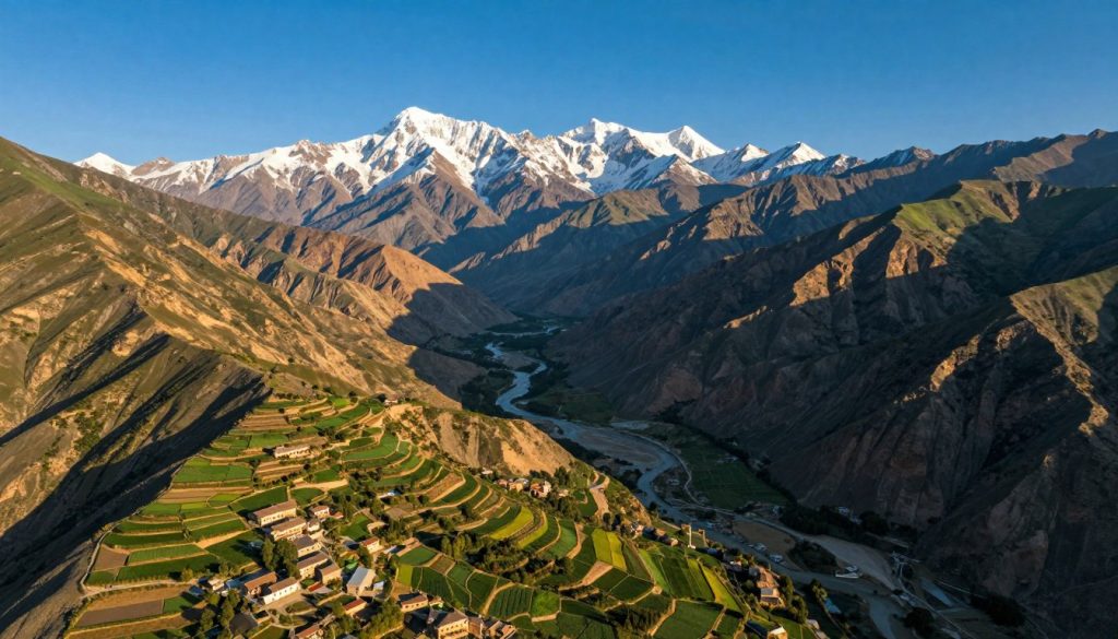 aerial view atlas mountains