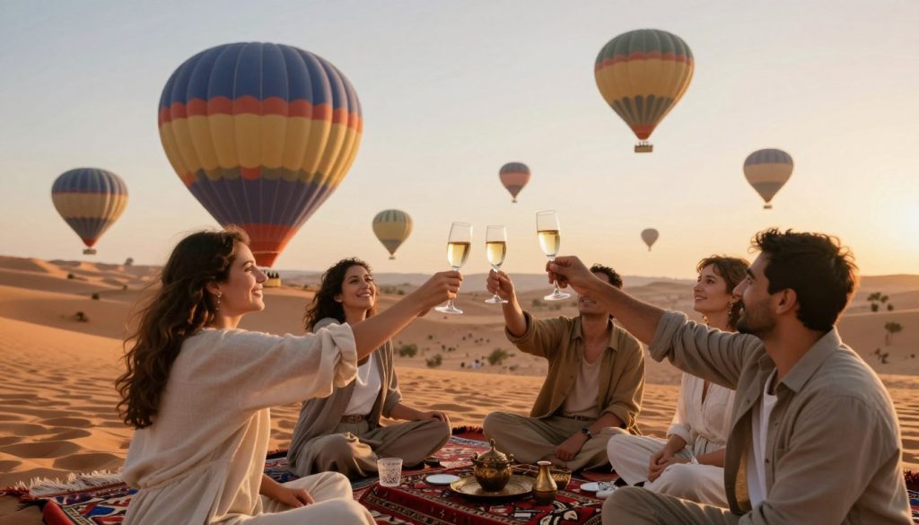 champagne toast after moroccan balloon flight champagne toast after moroccan balloon flight