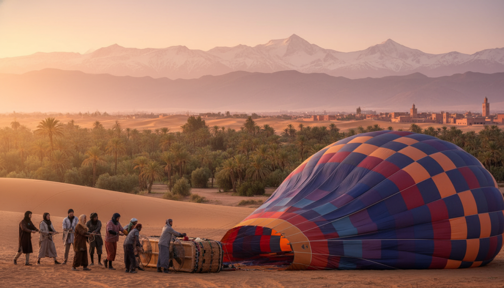marrakech hot air balloon preparation marrakech hot air balloon preparation