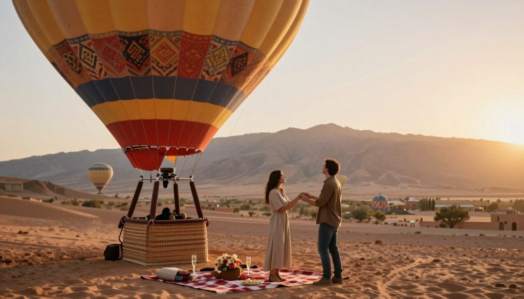 marriage proposal hot air balloon marrakech