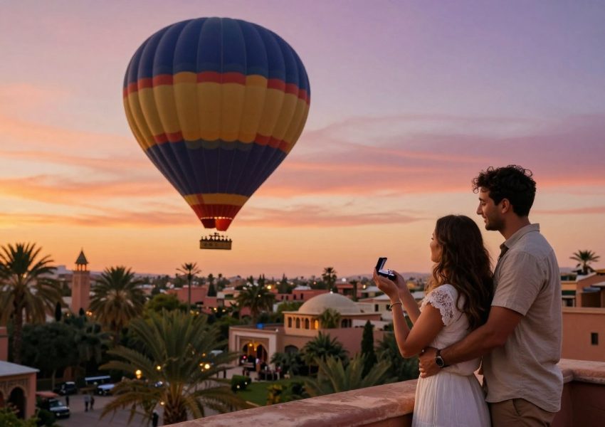 marriage proposal hot air balloon marrakech