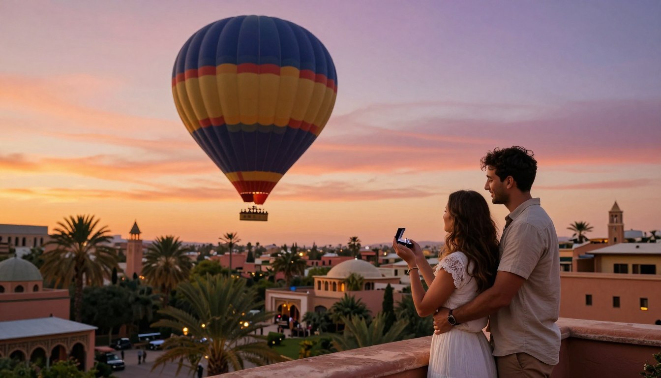marriage proposal hot air balloon marrakech